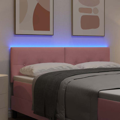 Testiera LED con strisce LED Rosa 144 cm Velluto | homemem39