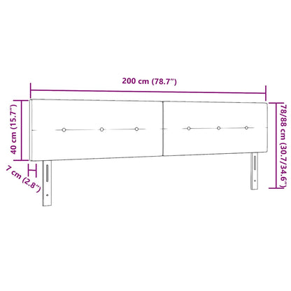 Testiera LED con testiera Grigio chiaro 200 cm Tessuto