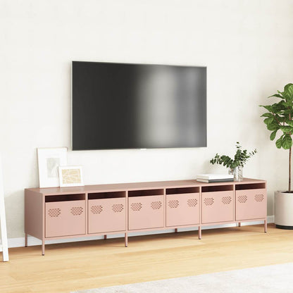 Mobile TV Rosa 202x39x43,5 cm in Acciaio Laminato a Freddo - homemem39