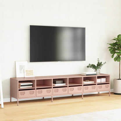 Mobile TV Rosa 202x39x43,5 cm in Acciaio Laminato a Freddo - homemem39