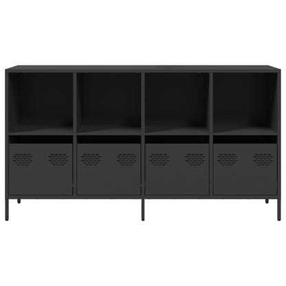 Credenza Nera 135x39x73,5 cm in Acciaio Laminato a Freddo - homemem39