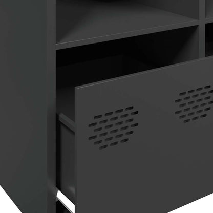 Credenza Nera 135x39x73,5 cm in Acciaio Laminato a Freddo - homemem39