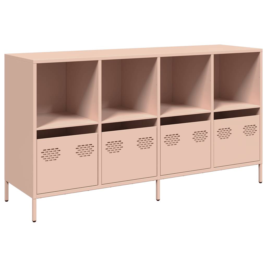 Credenza Rosa 135x39x73,5 cm in Acciaio Laminato a Freddo - homemem39