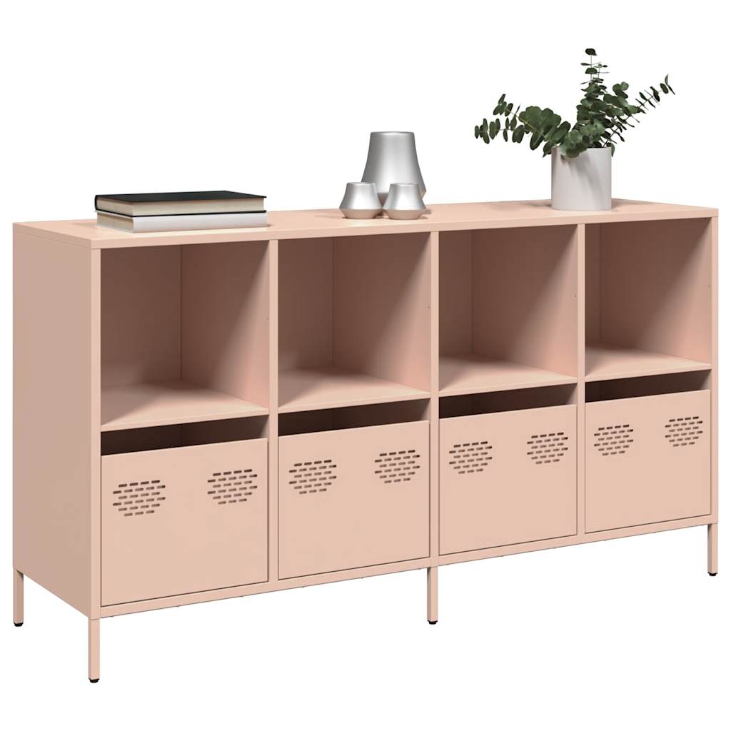 Credenza Rosa 135x39x73,5 cm in Acciaio Laminato a Freddo - homemem39