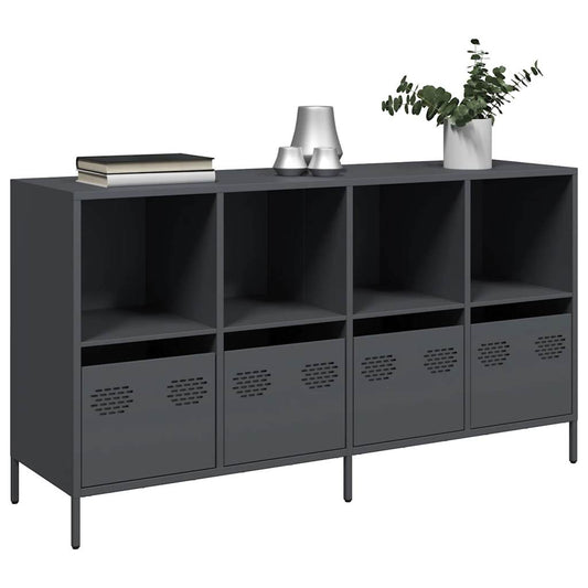 Credenza Antracite 135x39x73,5 cm in Acciaio Laminato a Freddo - homemem39