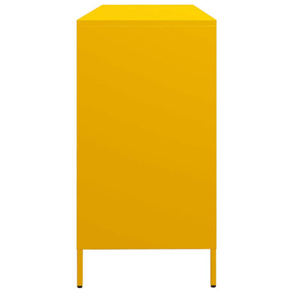 Credenza Giallo Senape 135x39x73,5 cm Acciaio Laminato a Freddo - homemem39