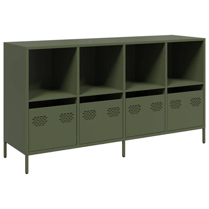 Credenza Verde Oliva 135x39x73,5 cm Acciaio Laminato a Freddo - homemem39