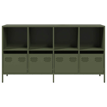 Credenza Verde Oliva 135x39x73,5 cm Acciaio Laminato a Freddo - homemem39