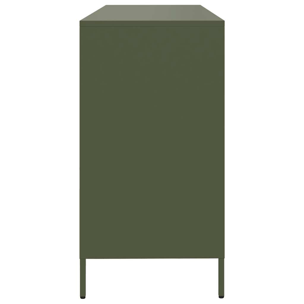 Credenza Verde Oliva 135x39x73,5 cm Acciaio Laminato a Freddo - homemem39