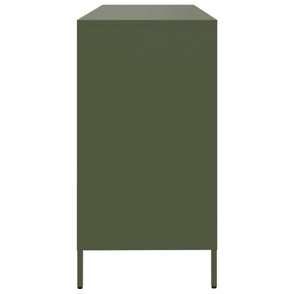 Credenza Verde Oliva 135x39x73,5 cm Acciaio Laminato a Freddo - homemem39
