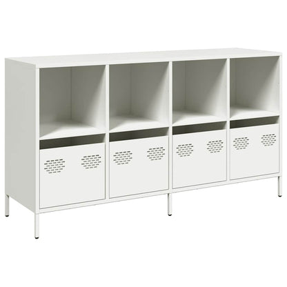 Credenza Bianca 135x39x73,5 cm in Acciaio Laminato a Freddo - homemem39