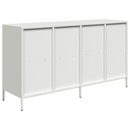Credenza Bianca 135x39x73,5 cm in Acciaio Laminato a Freddo - homemem39