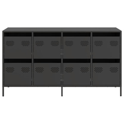 Credenza Nera 135x39x73,5 cm in Acciaio Laminato a Freddo - homemem39