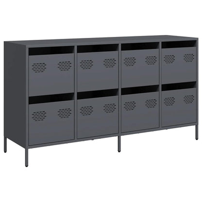 Credenza Antracite 135x39x73,5 cm in Acciaio Laminato a Freddo - homemem39
