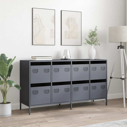 Credenza Antracite 135x39x73,5 cm in Acciaio Laminato a Freddo - homemem39