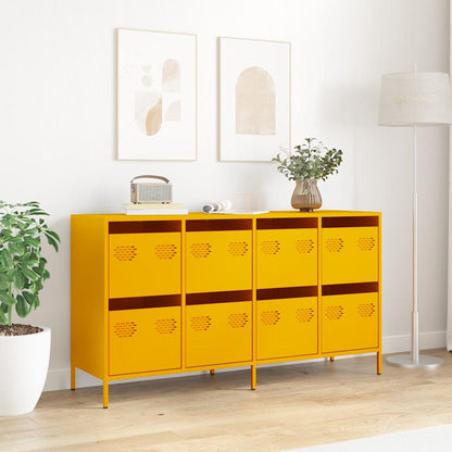 Credenza Giallo Senape 135x39x73,5 cm Acciaio Laminato a Freddo - homemem39