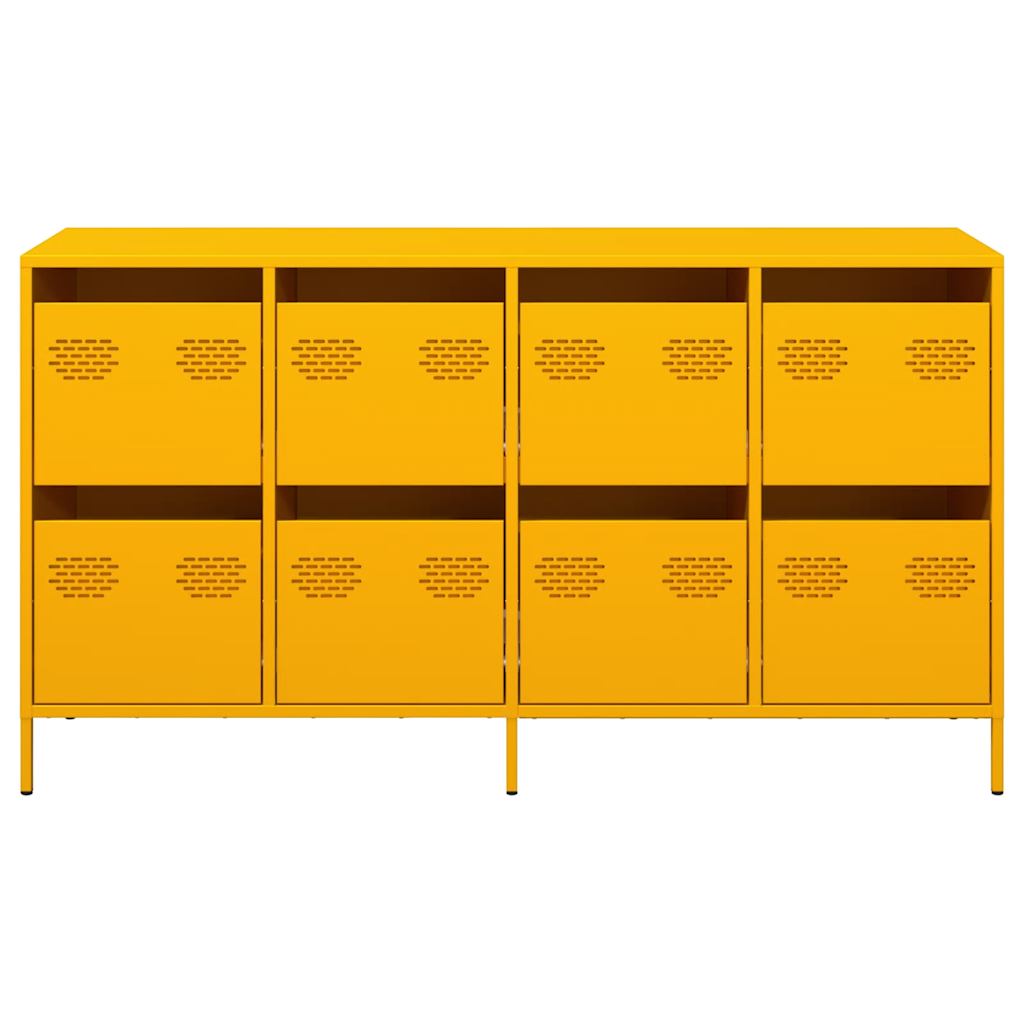 Credenza Giallo Senape 135x39x73,5 cm Acciaio Laminato a Freddo - homemem39