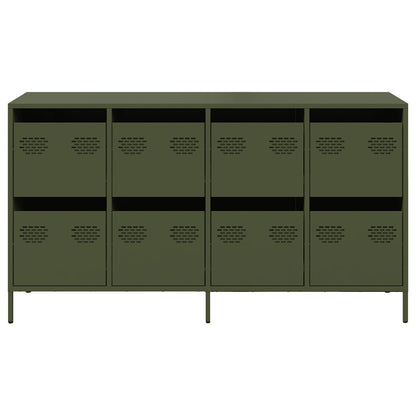 Credenza Verde Oliva 135x39x73,5 cm Acciaio Laminato a Freddo - homemem39