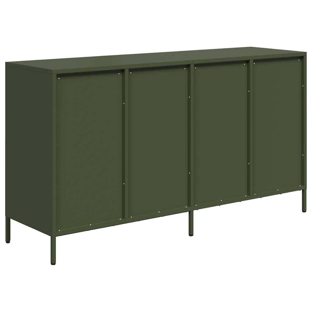 Credenza Verde Oliva 135x39x73,5 cm Acciaio Laminato a Freddo - homemem39