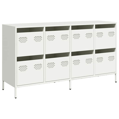 Credenza Bianca 135x39x73,5 cm in Acciaio Laminato a Freddo - homemem39