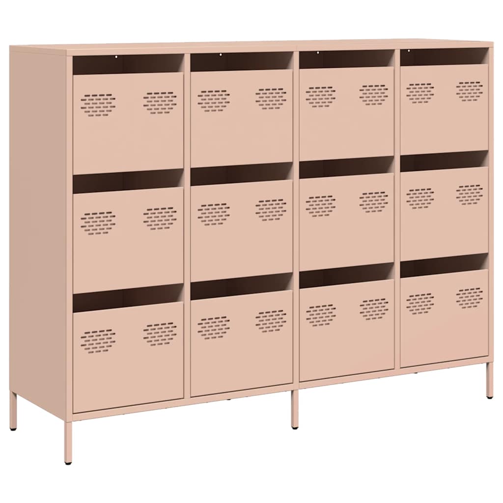 Credenza Rosa 135x39x103,5 cm in Acciaio Laminato a Freddo - homemem39