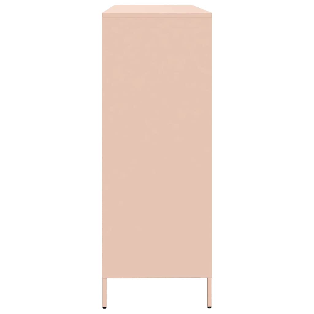Credenza Rosa 135x39x103,5 cm in Acciaio Laminato a Freddo - homemem39