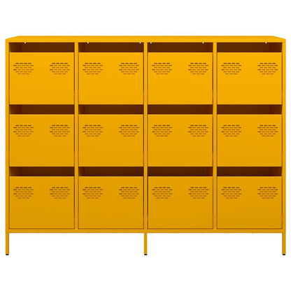 Credenza Giallo Senape 135x39x103,5 cm Acciaio Laminato Freddo - homemem39