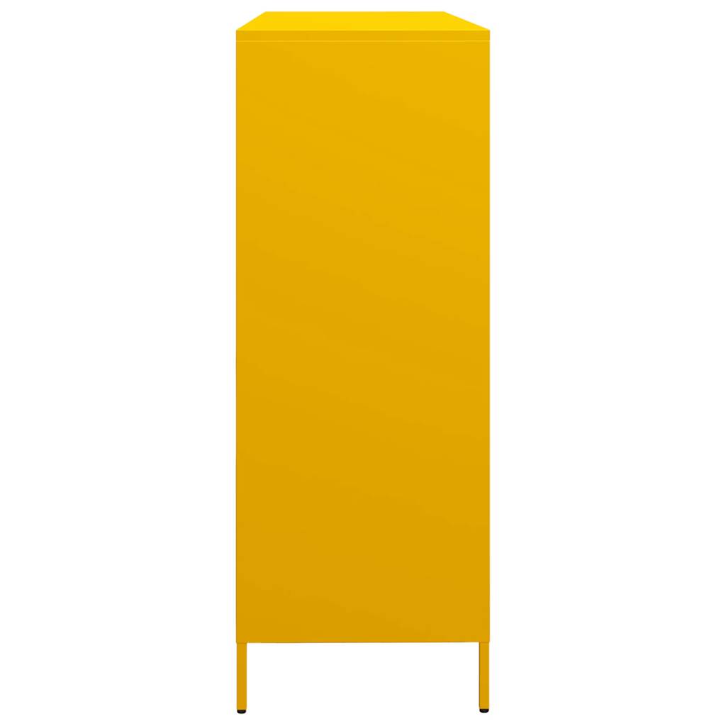 Credenza Giallo Senape 135x39x103,5 cm Acciaio Laminato Freddo - homemem39