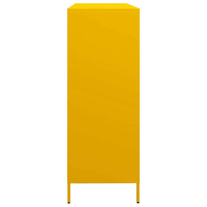 Credenza Giallo Senape 135x39x103,5 cm Acciaio Laminato Freddo - homemem39