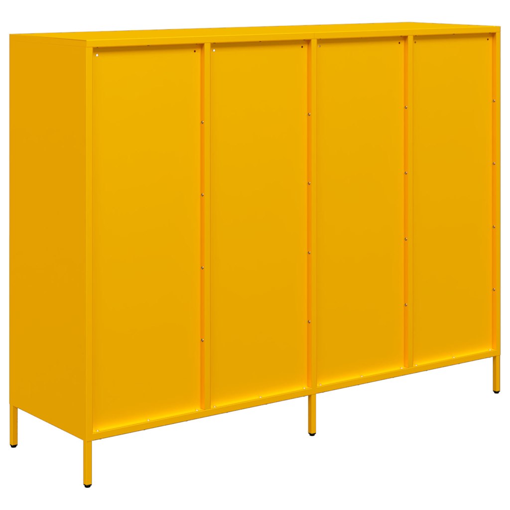 Credenza Giallo Senape 135x39x103,5 cm Acciaio Laminato Freddo - homemem39
