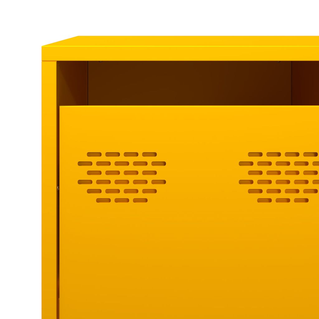 Credenza Giallo Senape 135x39x103,5 cm Acciaio Laminato Freddo - homemem39