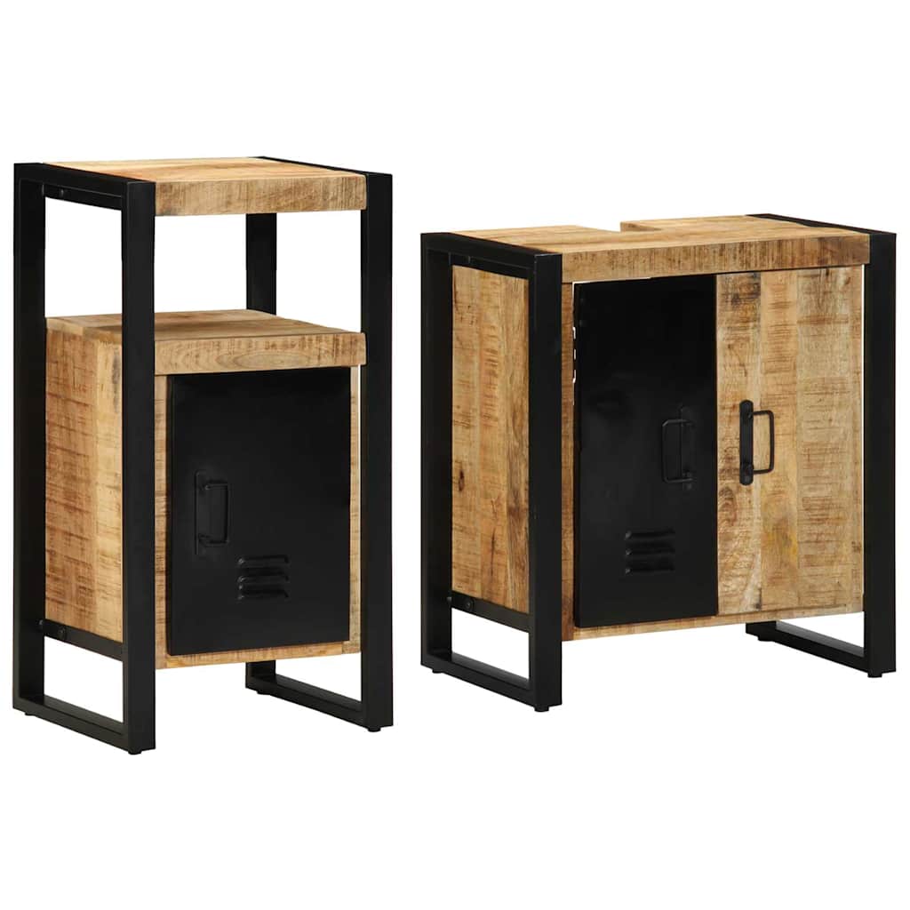 Set di mobili per il bagno 2 pcs Legno di mango massello | homemem39