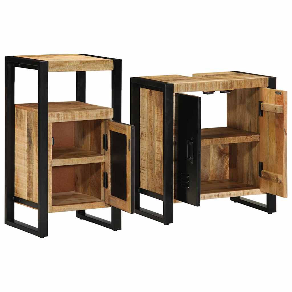 Set di mobili per il bagno 2 pcs Legno di mango massello | homemem39