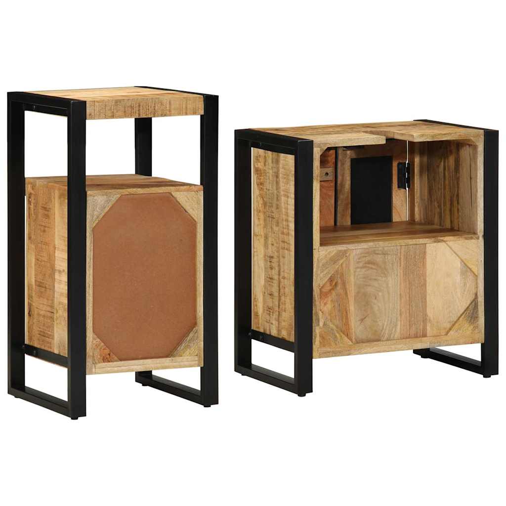 Set di mobili per il bagno 2 pcs Legno di mango massello | homemem39