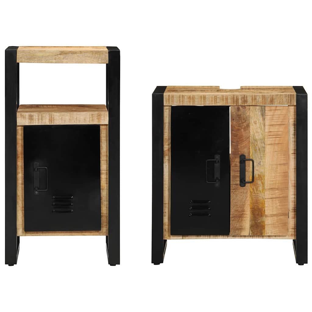 Set di mobili per il bagno 2 pcs Legno di mango massello | homemem39