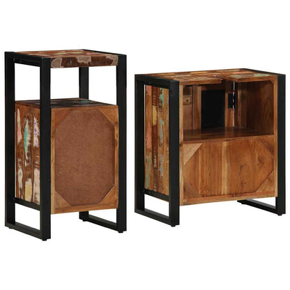 Set di mobili per il bagno 2 pcs Legno Recuperato Massello | homemem39