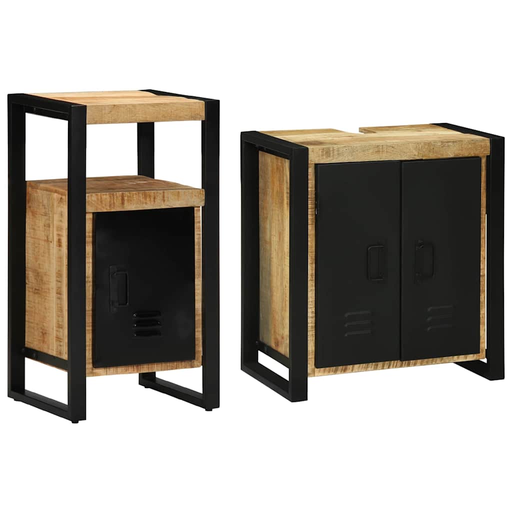 Set di mobili per il bagno 2 pcs Legno di mango massello | homemem39