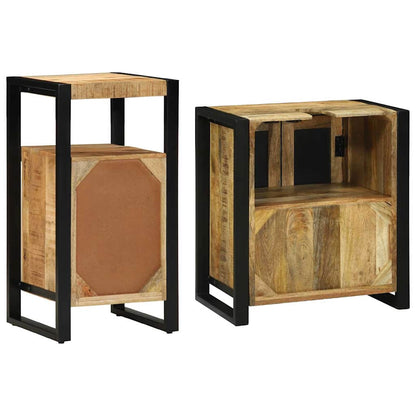 Set di mobili per il bagno 2 pcs Legno di mango massello | homemem39