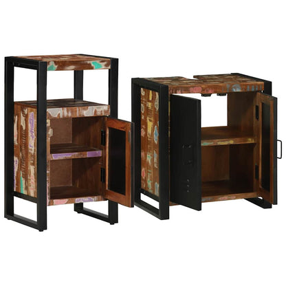 Set di mobili per il bagno 2 pcs Legno Recuperato Massello | homemem39