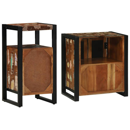 Set di mobili per il bagno 2 pcs Legno Recuperato Massello | homemem39