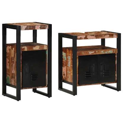 Set di mobili per il bagno 2 pcs Legno massello riciclato | homemem39
