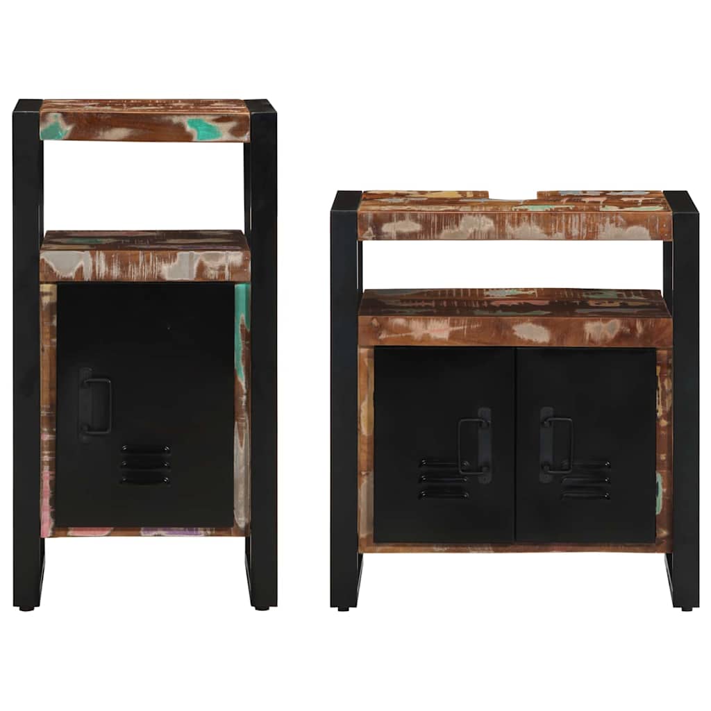 Set di mobili per il bagno 2 pcs Legno massello riciclato | homemem39