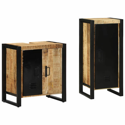 Set di mobili per il bagno 2 pcs Legno di mango massello | homemem39