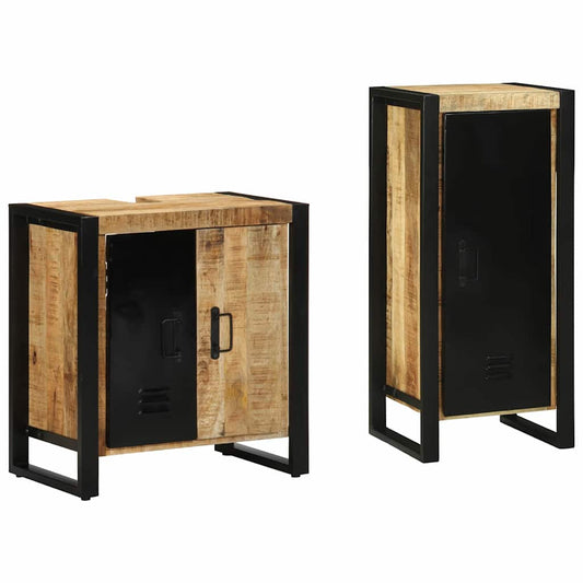 Set di mobili per il bagno 2 pcs Legno di mango massello | homemem39