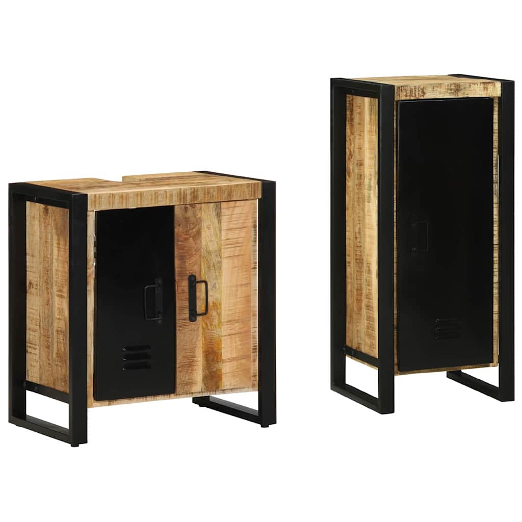 Set di mobili per il bagno 2 pcs Legno di mango massello | homemem39