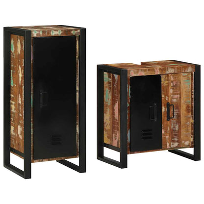 Set di mobili per il bagno 2 pcs Legno Recuperato Massello | homemem39