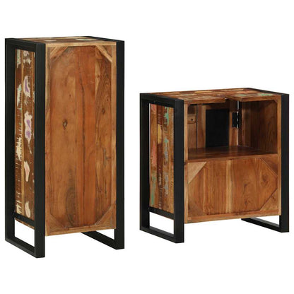 Set di mobili per il bagno 2 pcs Legno Recuperato Massello | homemem39