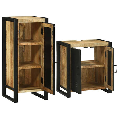 Set di mobili per il bagno 2 pcs Legno di Mango Massello | homemem39