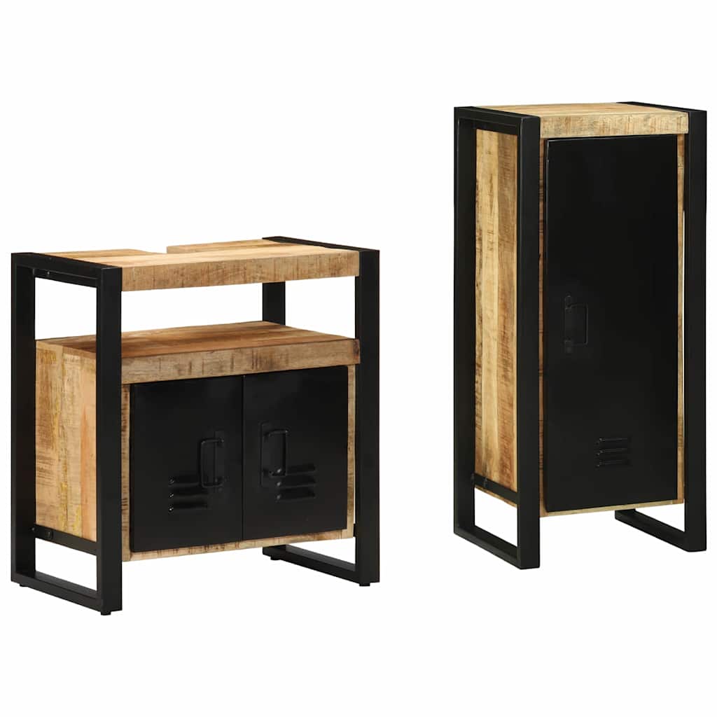 Set di mobili per il bagno 2 pcs Legno di mango massello | homemem39