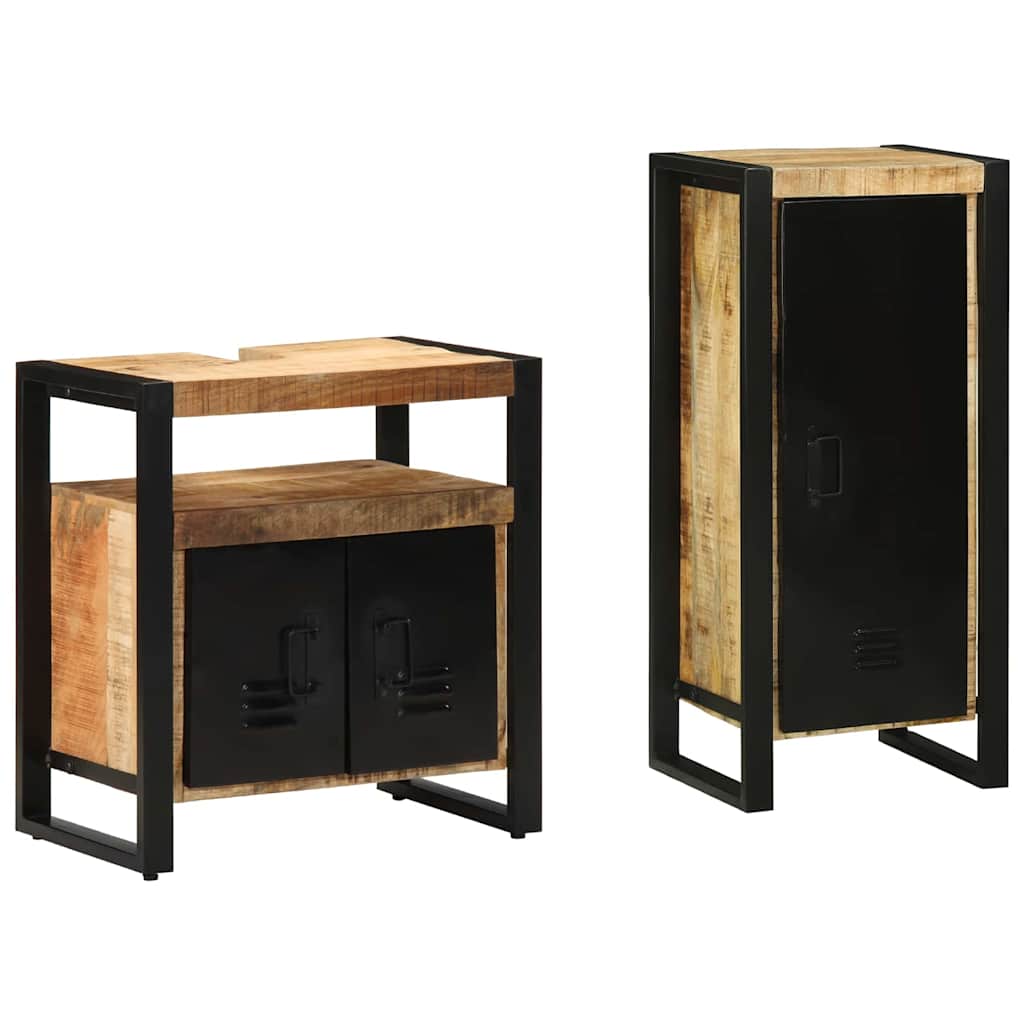 Set di mobili per il bagno 2 pcs Legno di mango massello | homemem39